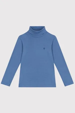 Petit Bateau Kinder-Rollkragenshirt aus Baumwolle für Mädchen und Jungen