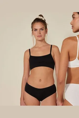 Petit Bateau Unifarbenes Damen-Bustier aus Baumwolle und Elastan