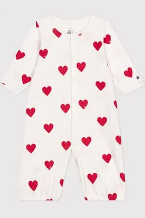 Petit Bateau Baby-Kombi-Overall aus Baumwolle mit Herzmuster