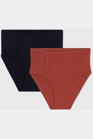 Petit Bateau Unifarbene Damenhöschen aus Baumwolle und Elastan im 2er-Set