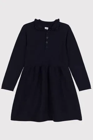 Petit Bateau Langärmeliges Kinder-Strickkleid für Mädchen
