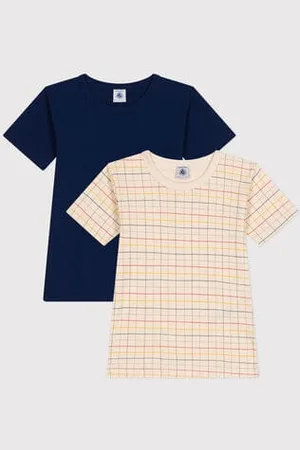 Petit Bateau 2er-Set kurzärmelige Kinder-T-Shirts aus Baumwolle