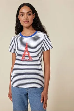 Petit Bateau Damen-T-Shirt LE DROIT mit Rundhalsausschnitt aus Baumwolle