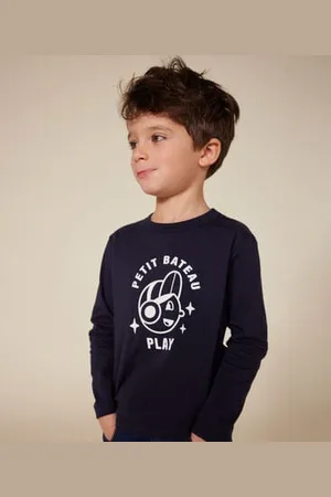 Petit Bateau Langärmeliges Kinder-T-Shirt aus feinem Jersey für Jungen