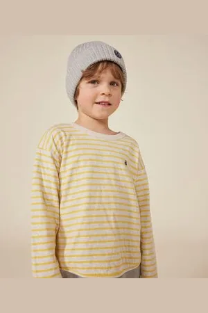 Petit Bateau Langärmeliges Kinder-T-Shirt aus Doppeljersey für Jungen