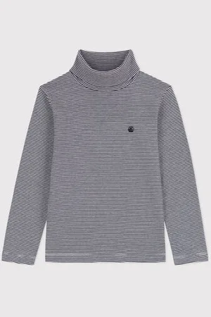 Petit Bateau Kinder-Rollkragenshirt aus Baumwolle für Mädchen und Jungen