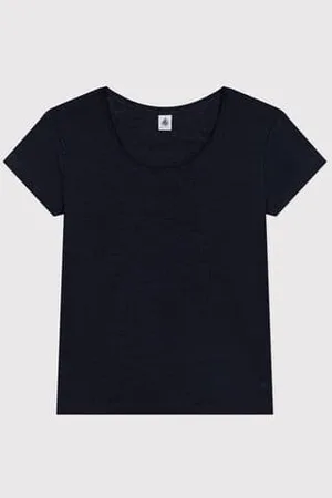 Petit Bateau T-Shirt Le Droit aus Leinen mit Rundhalsausschnitt, Damen