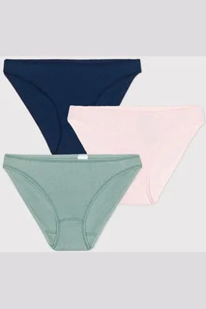 Petit Bateau 3er-Set Damen-Slips aus einfarbiger Baumwolle