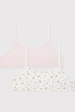 Petit Bateau 2er-Set Kinder-Bustiers aus Baumwolle und Elastan mit Frucht-Motiv