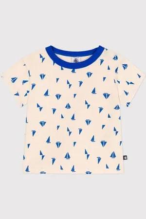 Petit Bateau Kurzärmeliges Baby-T-Shirt aus Baumwolle mit Schiffchenmuster