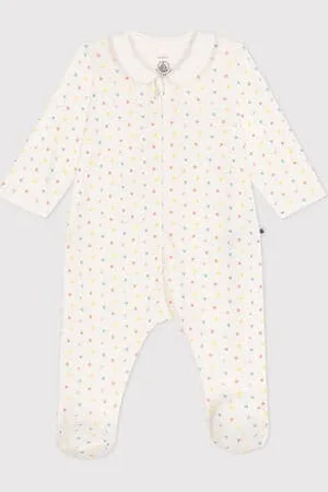 Petit Bateau Strampler mit Reißverschluss-Kragen aus Baumwolle mit Herzmotiv