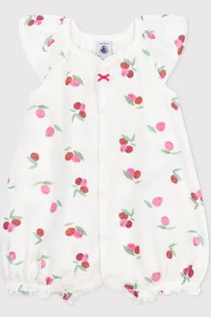 Petit Bateau Baby-Kurzoverall aus Baumwolle mit Frucht-Motiv
