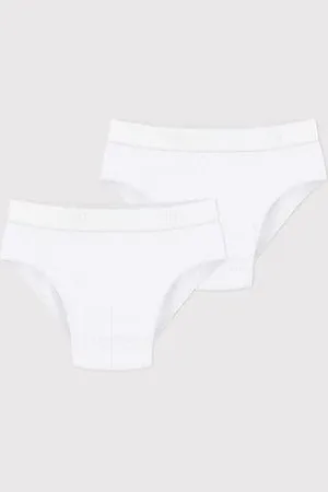 Petit Bateau 2er-Set Kinder-Slips aus einfarbiger Baumwolle
