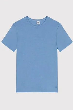 Petit Bateau Damen-T-Shirt L’ICONIQUE aus einfarbiger Baumwolle mit Pikotkante