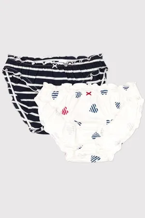 Petit Bateau 2er-Set Damen-Slips aus Baumwolle mit Herzmotiv