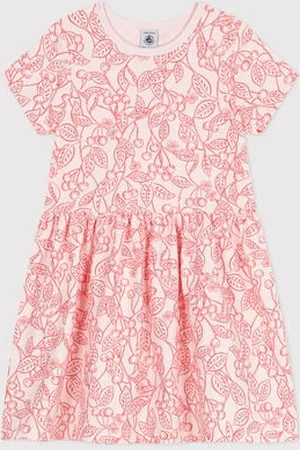 Petit Bateau Kurzärmeliges Kinder-Kleid aus bedruckter Baumwolle