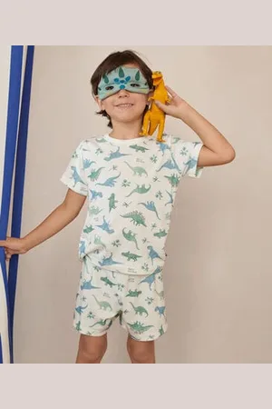 Petit Bateau Kinder-Kurzpyjama zum Verkleiden aus Baumwolle mit Dinos