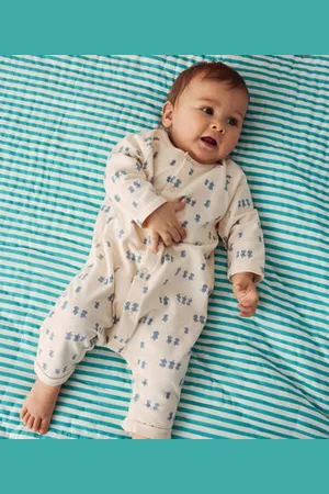 Petit Bateau Langer Baby-Overall aus Molton