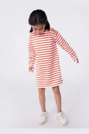 Petit Bateau Langärmeliges Kinder-Kleid aus Baumwolle mit Streifen