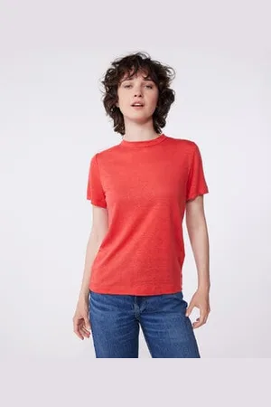 Petit Bateau Kurzärmeliges Damen-T-Shirt aus Leinen