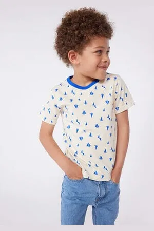 Petit Bateau Kurzärmeliges Kinder-T-Shirt aus bedruckter Baumwolle