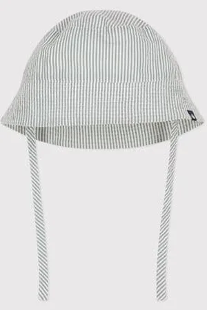 Petit Bateau Baby-Sonnenhut aus Seersucker zum Binden
