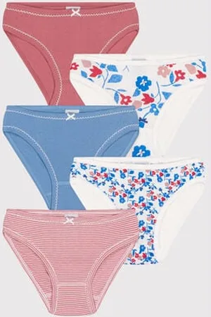 Petit Bateau 5er-Set Kinder-Slips aus Baumwolle mit Blumenmotiv