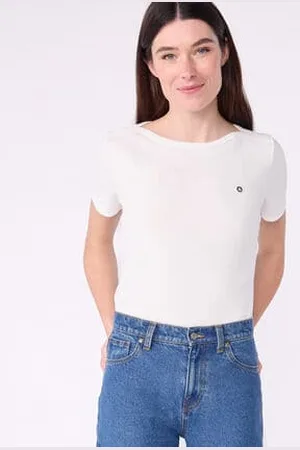 Petit Bateau Kultiges Damen-T-Shirt mit Admiralskragen aus Baumwolle