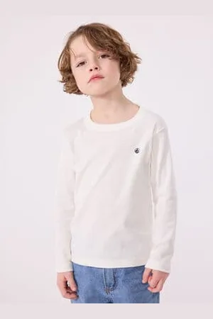 Petit Bateau Langärmeliges Kinder-T-Shirt aus Rippstrick für Mädchen und Jungen