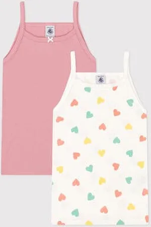Petit Bateau 2er-Pack Kinder-Tanktops aus Baumwolle mit Herzen