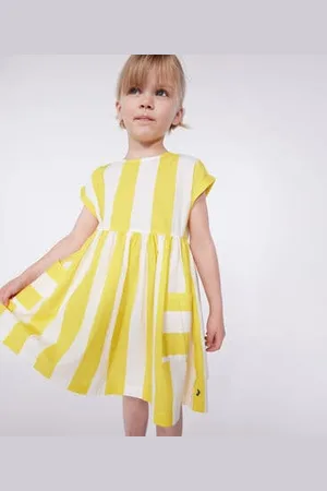 Petit Bateau Kurzärmeliges Kinder-Kleid aus Baumwolle mit Streifen