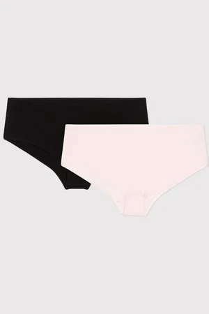 Petit Bateau 2er-Set Damen-Shortys aus einfarbiger Baumwolle mit Elastan