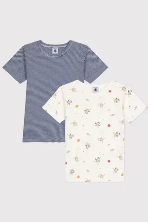 Petit Bateau 2er-Set kurzärmelige Kinder-T-Shirts aus Baumwolle