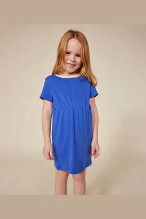 Petit Bateau Kurzärmeliges Kinder-Kleid aus Baumwolle für Mädchen