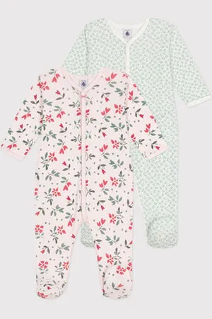 Petit Bateau 2er-Set Strampler aus geblümter Baumwolle
