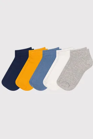 Petit Bateau 5er-Set Kinder-Socken aus einfarbiger Baumwolle