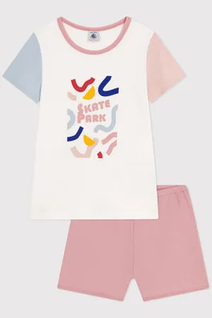 Petit Bateau Kurzer Kinderpyjama aus Baumwolle