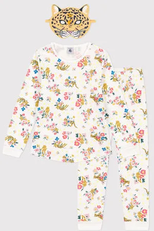 Petit Bateau Kostümierungs-Pyjama aus Baumwolle mit leuchtendem Printmotiv und Panthermaske für Kinder
