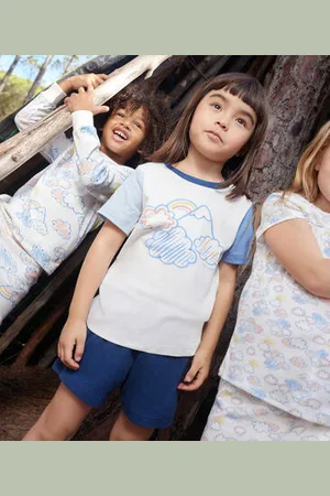 Petit Bateau Kurzer, unifarbener Kinderpyjama aus Baumwolle