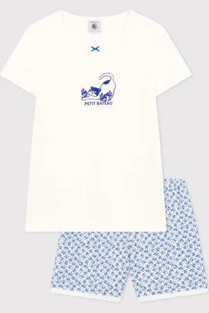 Petit Bateau Kurzer Kinderpyjama aus Baumwolle