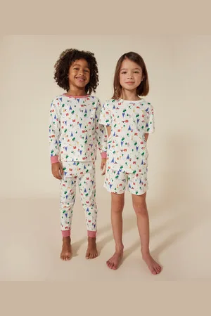 Petit Bateau Kurzer Kinderpyjama aus Baumwolle mit Paris-Printmotiv
