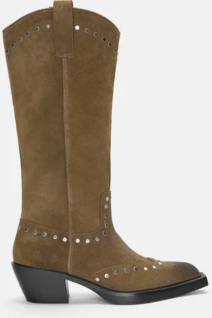 Pull&Bear Cowboystiefel Mit Nieten Aus Leder