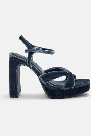 Pull&Bear Absatzsandalen Mit Plateausohle Und Samtoptik
