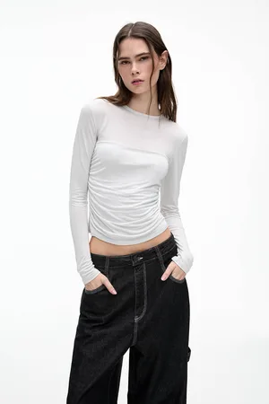 Pull&Bear Langarmshirt Mit Drapierung