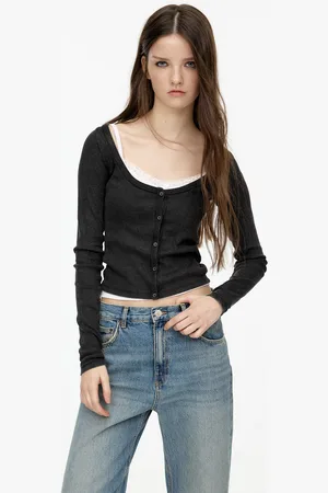 Pull&Bear Shirt Im Rippenstrick Mit Knöpfen