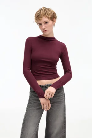 Pull&Bear Shirt Mit Geripptem Stehkragen