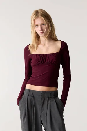 Pull&Bear Top Mit Push-Up Und Langen Ärmeln