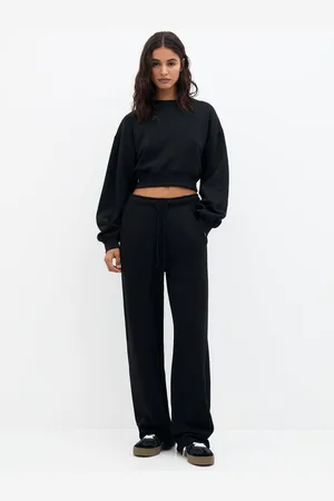 Pull&Bear Trainingsanzug Hose Jogging-Stil Wide-Leg
