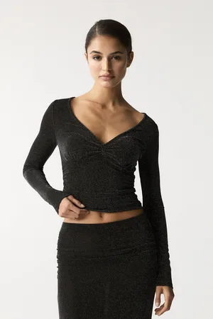 Pull&Bear Top Mit Raffungen Und Glitzer