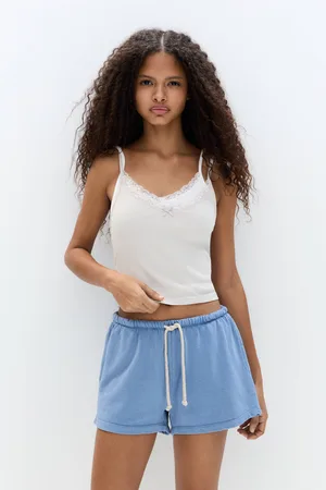 Pull&Bear Bermudashorts Trainingsanzug Farblich Abgesetzter Kordelzug
